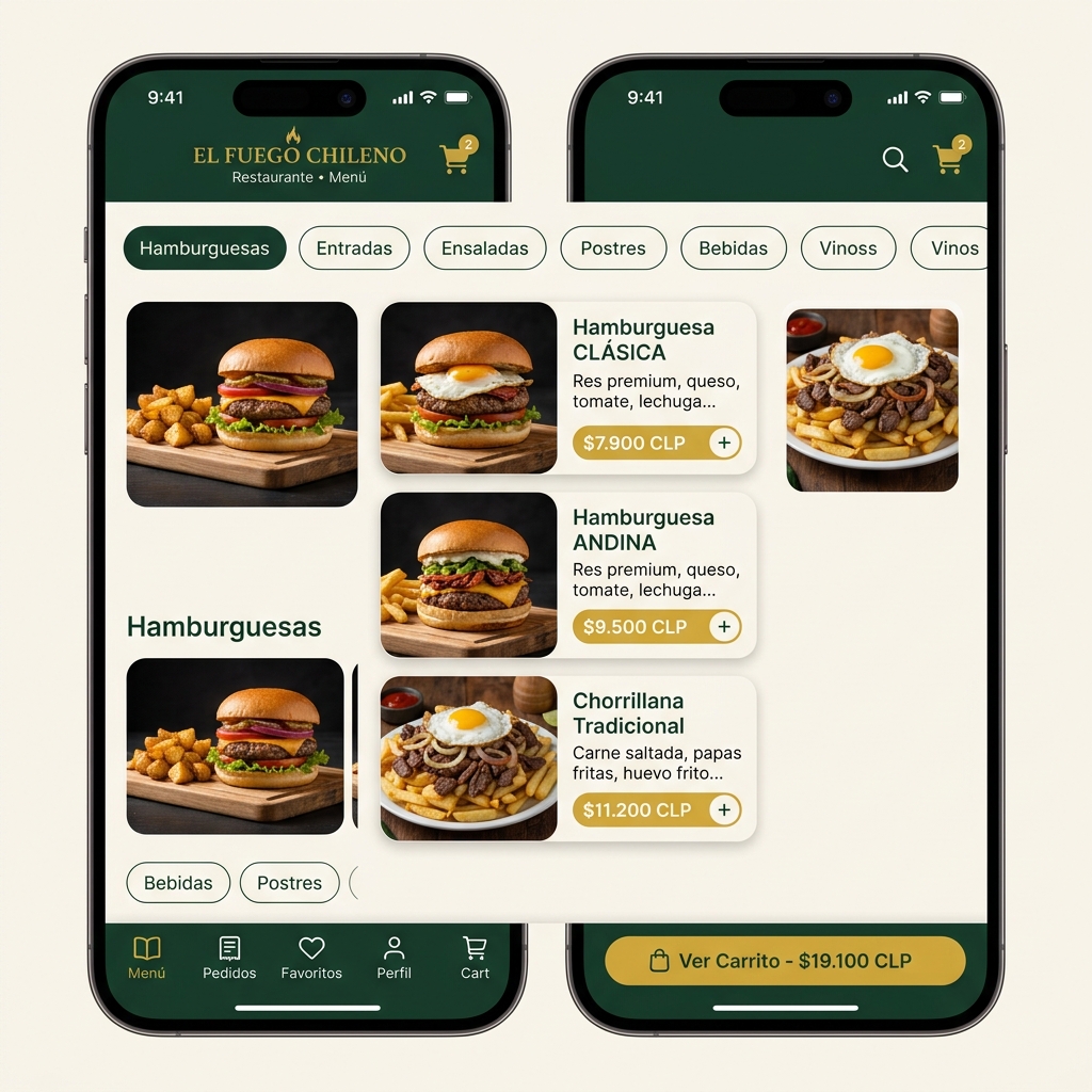 Carta digital SalesOut abierta en un celular
