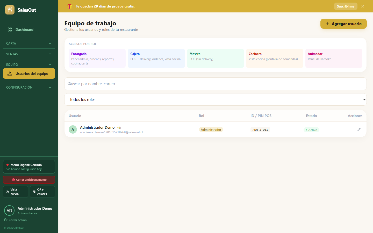 Gestión de equipo SalesOut