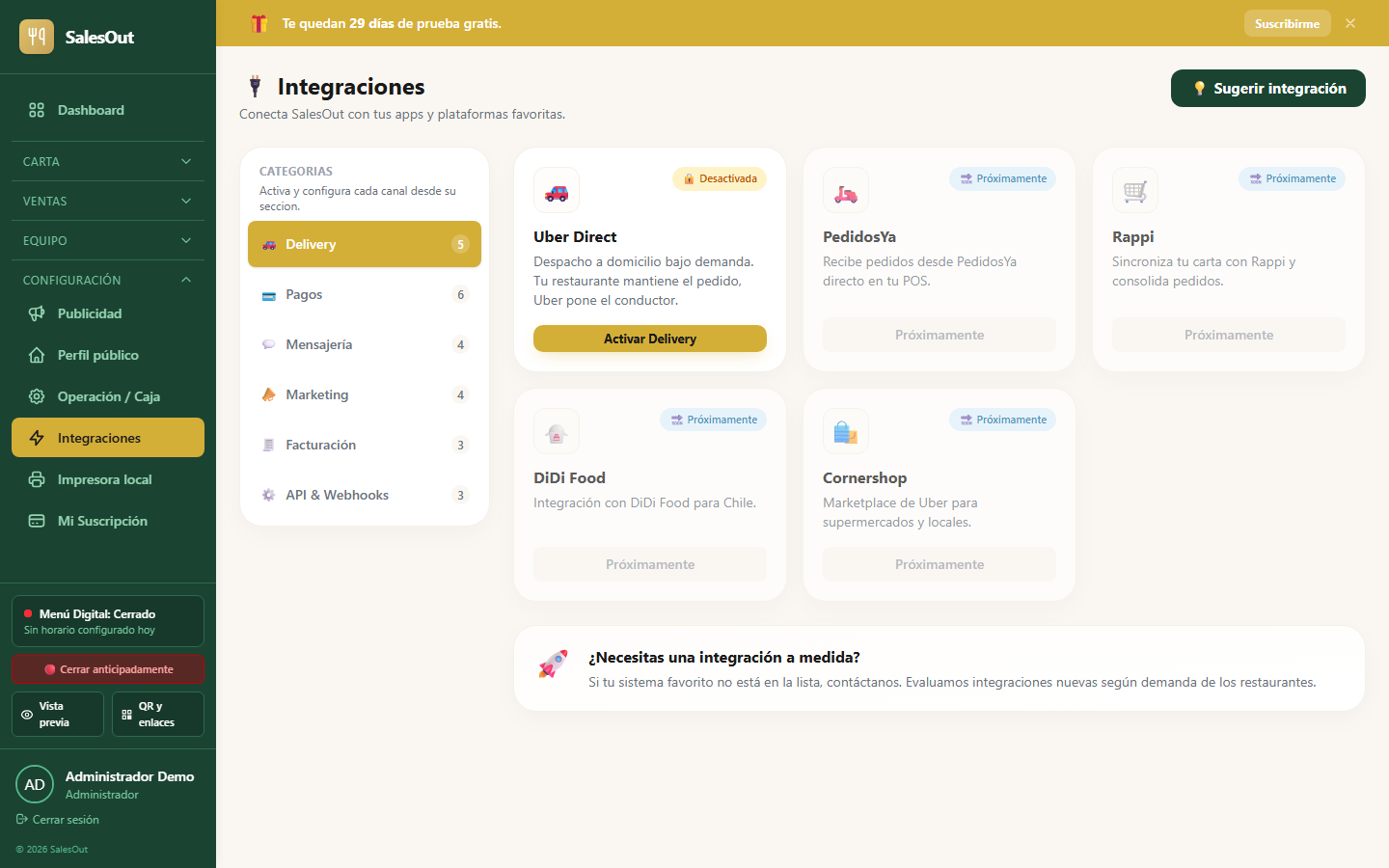 Integraciones SalesOut