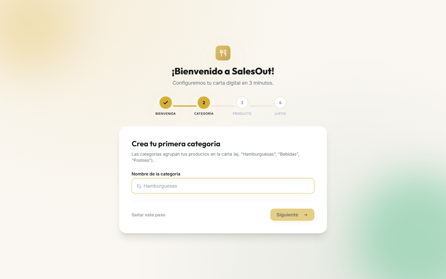 Categoría onboarding sin completar